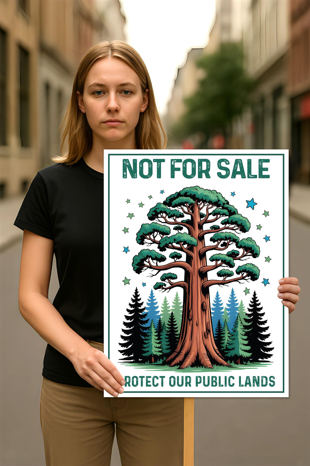 Not For Sale, Protect Our Public Lands Protest Sign, Anti-Trump Resistance, Political Activist Rally Sign, Resist Fascism Protest Poster