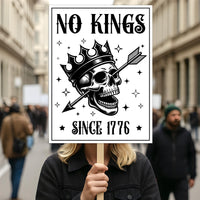 No Kings In America Protest Sign, Anti-Trump Resistance, Political Activist Poster, Rally Sign, Resist Fascism Protest Poster