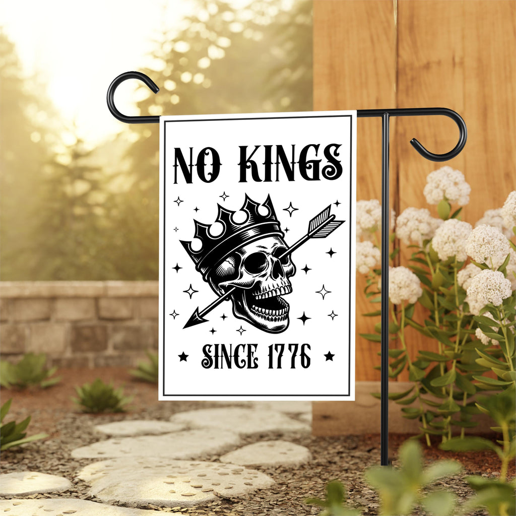 No Kings In America Protest Garden Flag, Double Sided, Resist Hate, Anti-Trump Flag, Resist Racism Flag, Resist Fascism Flag