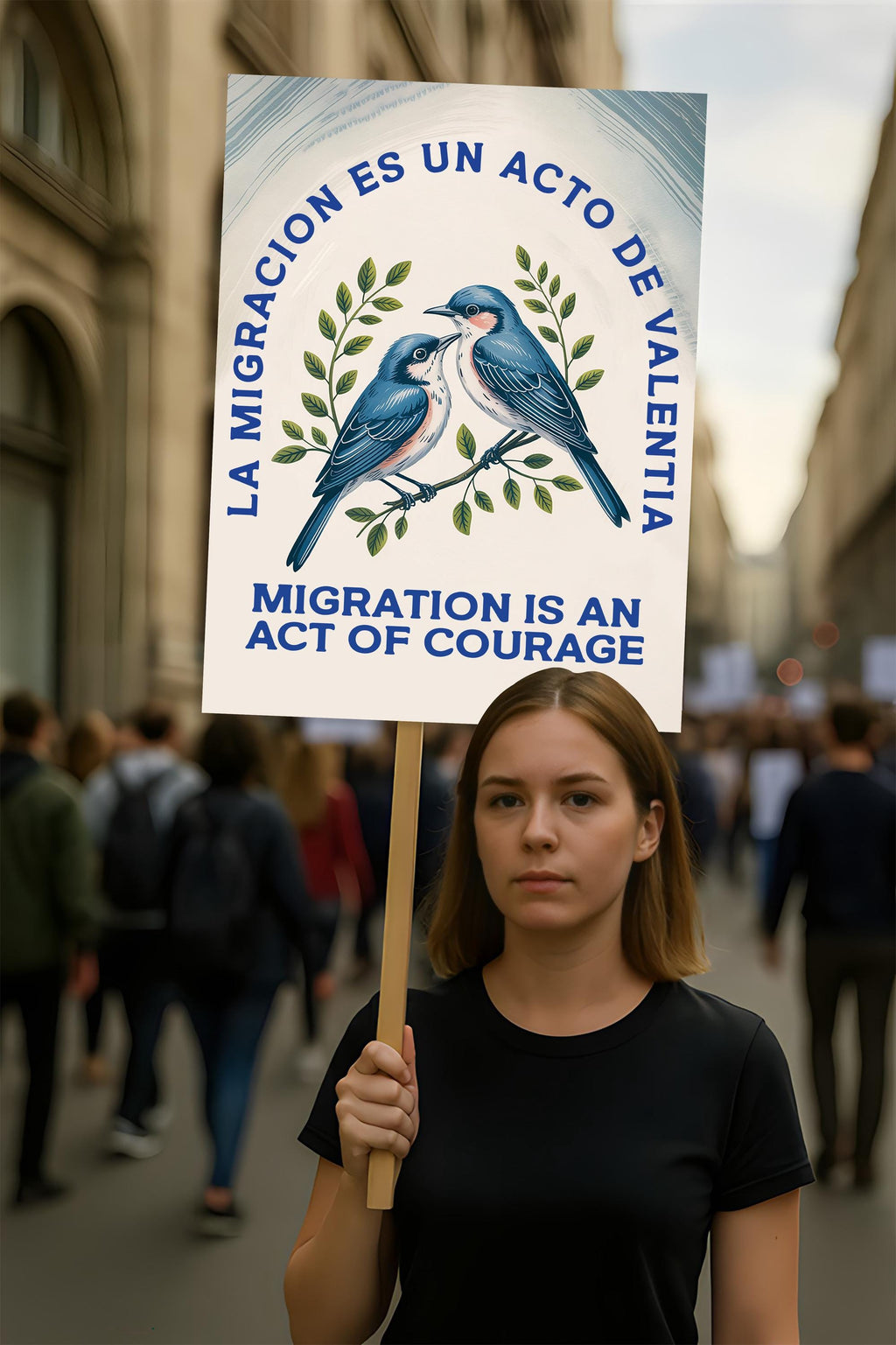 Migration Is an Act of Courage Protest Sign, Anti-Trump Resistance, Political Activist Poster, Rally Sign, Resist Fascism Protest Poster