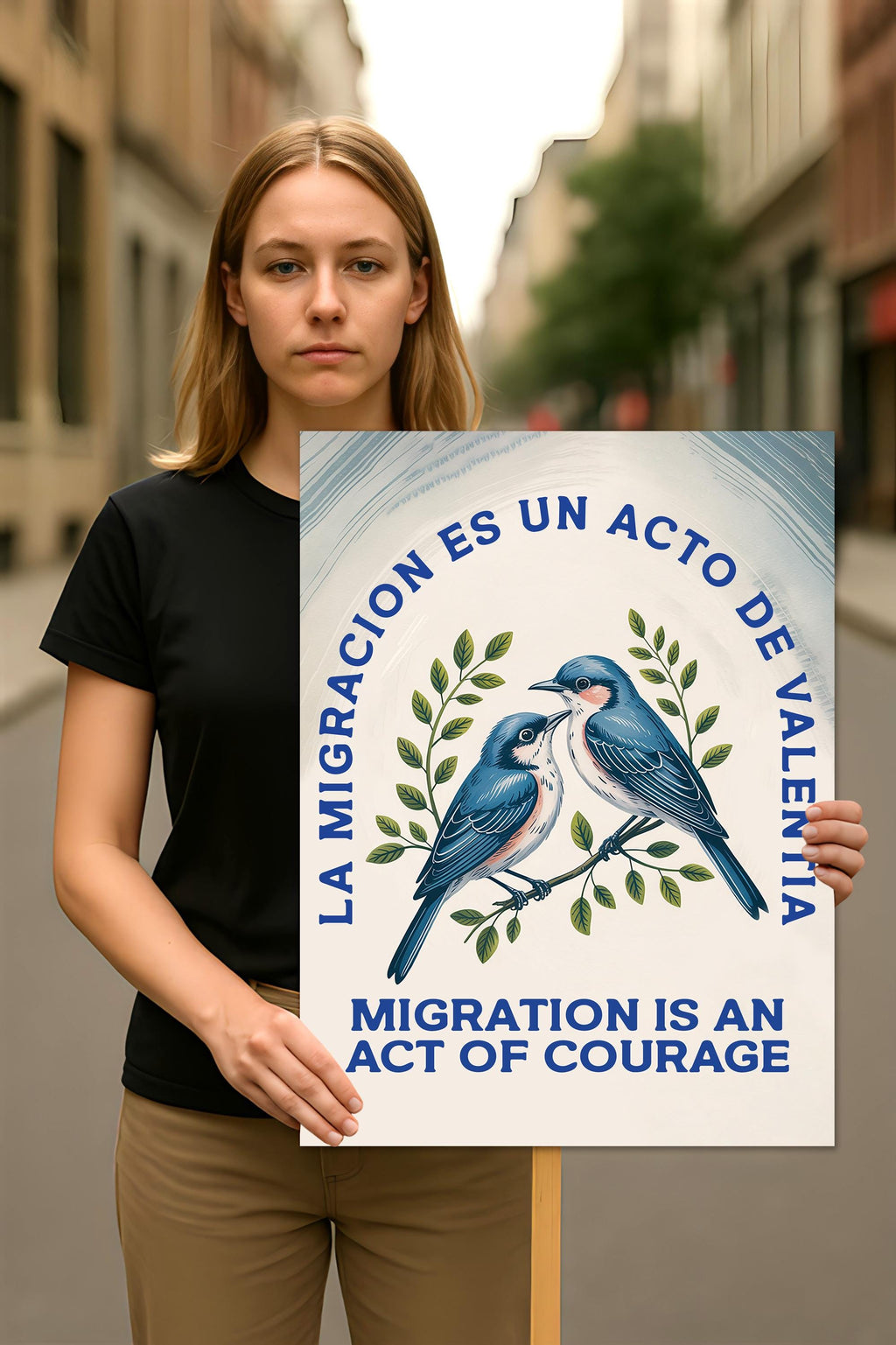 Migration Is an Act of Courage Protest Sign, Anti-Trump Resistance, Political Activist Poster, Rally Sign, Resist Fascism Protest Poster
