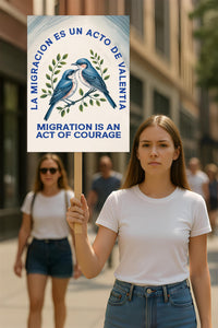 Migration Is an Act of Courage Protest Sign, Anti-Trump Resistance, Political Activist Poster, Rally Sign, Resist Fascism Protest Poster