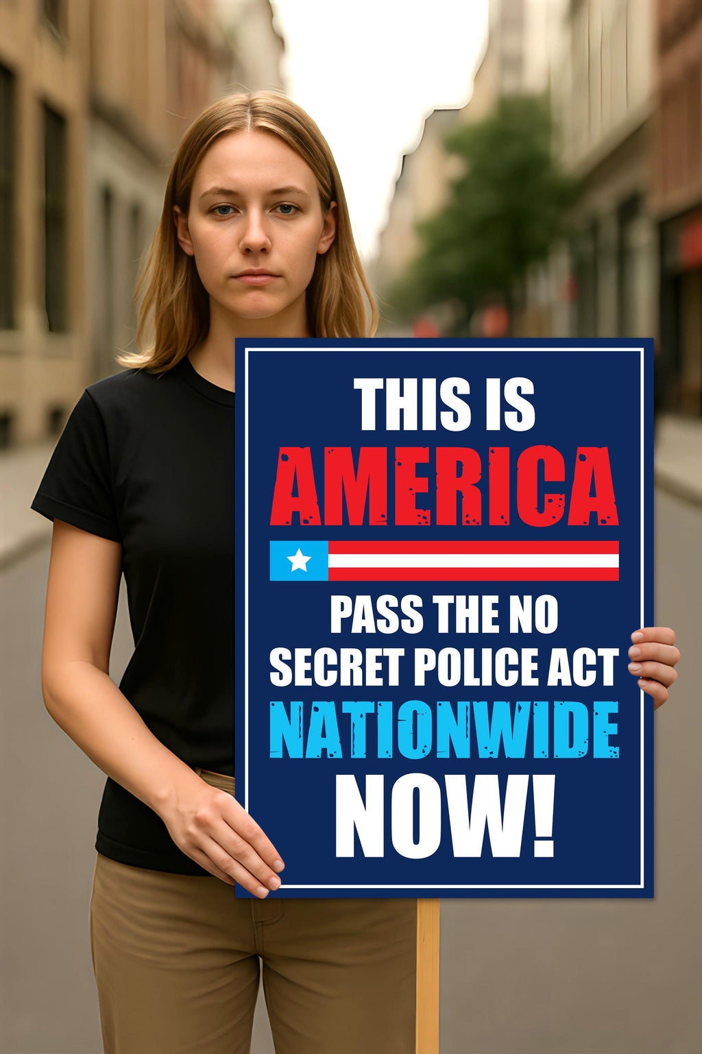 No Kings In America Protest Sign, This is America, Anti-Trump, Political Activist Poster, Rally Sign, Resist Fascism Protest Poster