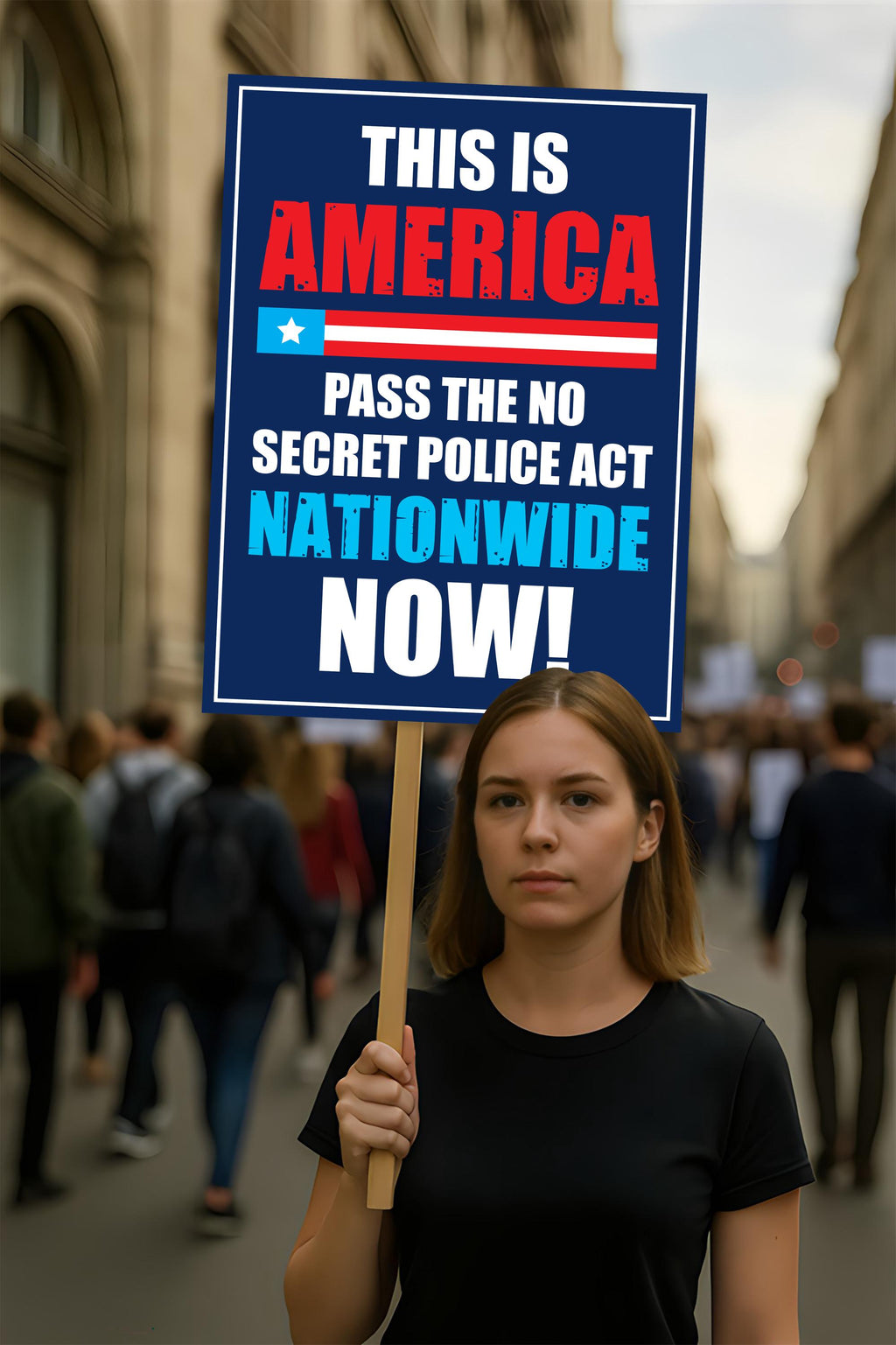 No Kings In America Protest Sign, This is America, Anti-Trump, Political Activist Poster, Rally Sign, Resist Fascism Protest Poster