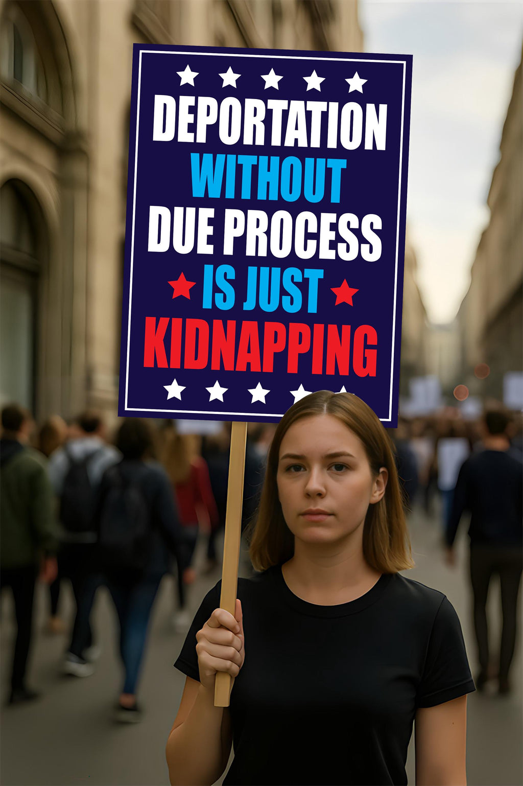 Deportation Without Due Process Is Just Kidnapping Protest Sign, Anti-Trump, Political Activist Rally Sign, Resist Fascism Protest Poster