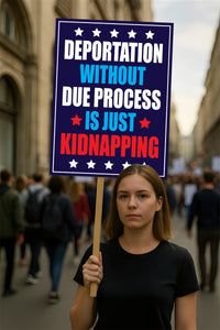 Deportation Without Due Process Is Just Kidnapping Protest Sign, Anti-Trump, Political Activist Rally Sign, Resist Fascism Protest Poster