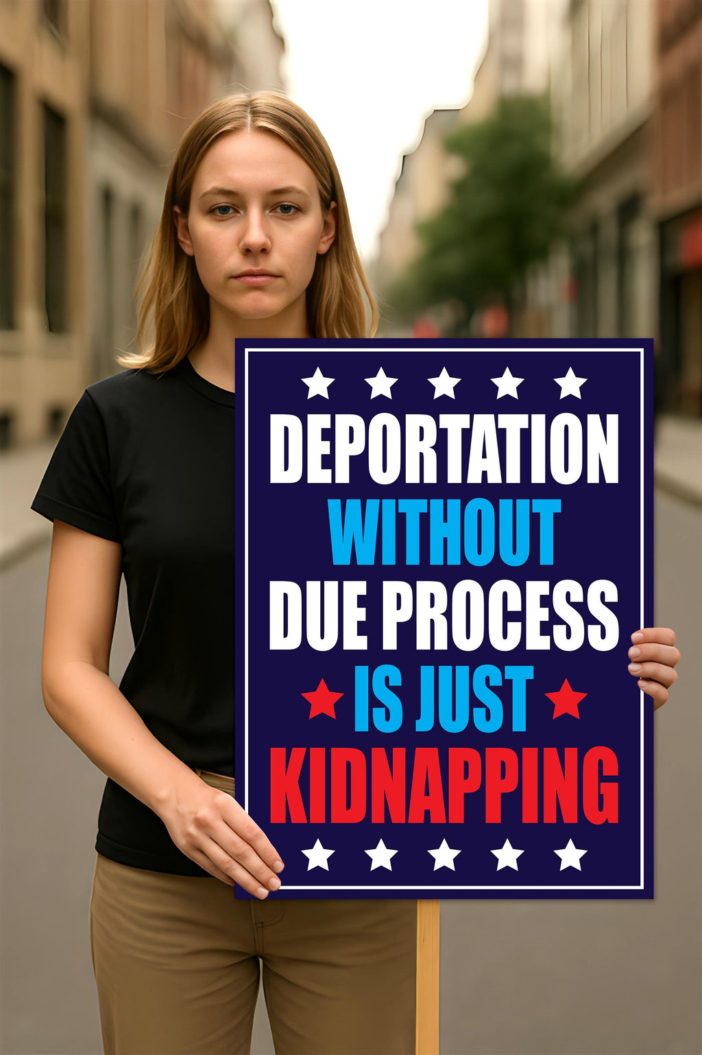 Deportation Without Due Process Is Just Kidnapping Protest Sign, Anti-Trump, Political Activist Rally Sign, Resist Fascism Protest Poster