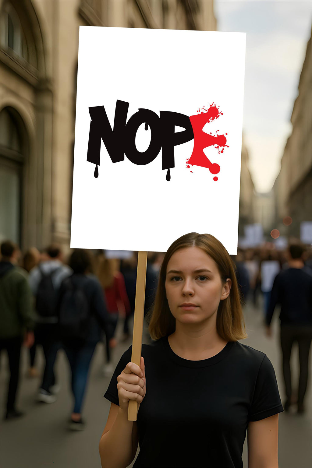 No Kings In America Protest Sign, Anti-Trump Resistance, Political Activist Rally Sign, Resist Racism, Resist Fascism Protest Poster