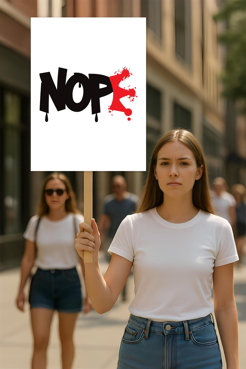 No Kings In America Protest Sign, Anti-Trump Resistance, Political Activist Rally Sign, Resist Racism, Resist Fascism Protest Poster