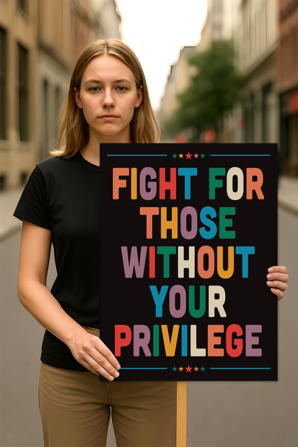 Fight for Those Without Your Privilege Protest Sign, Anti-Trump, Political Activist Rally Sign, Resist Racism, Resist Fascism Protest Poster