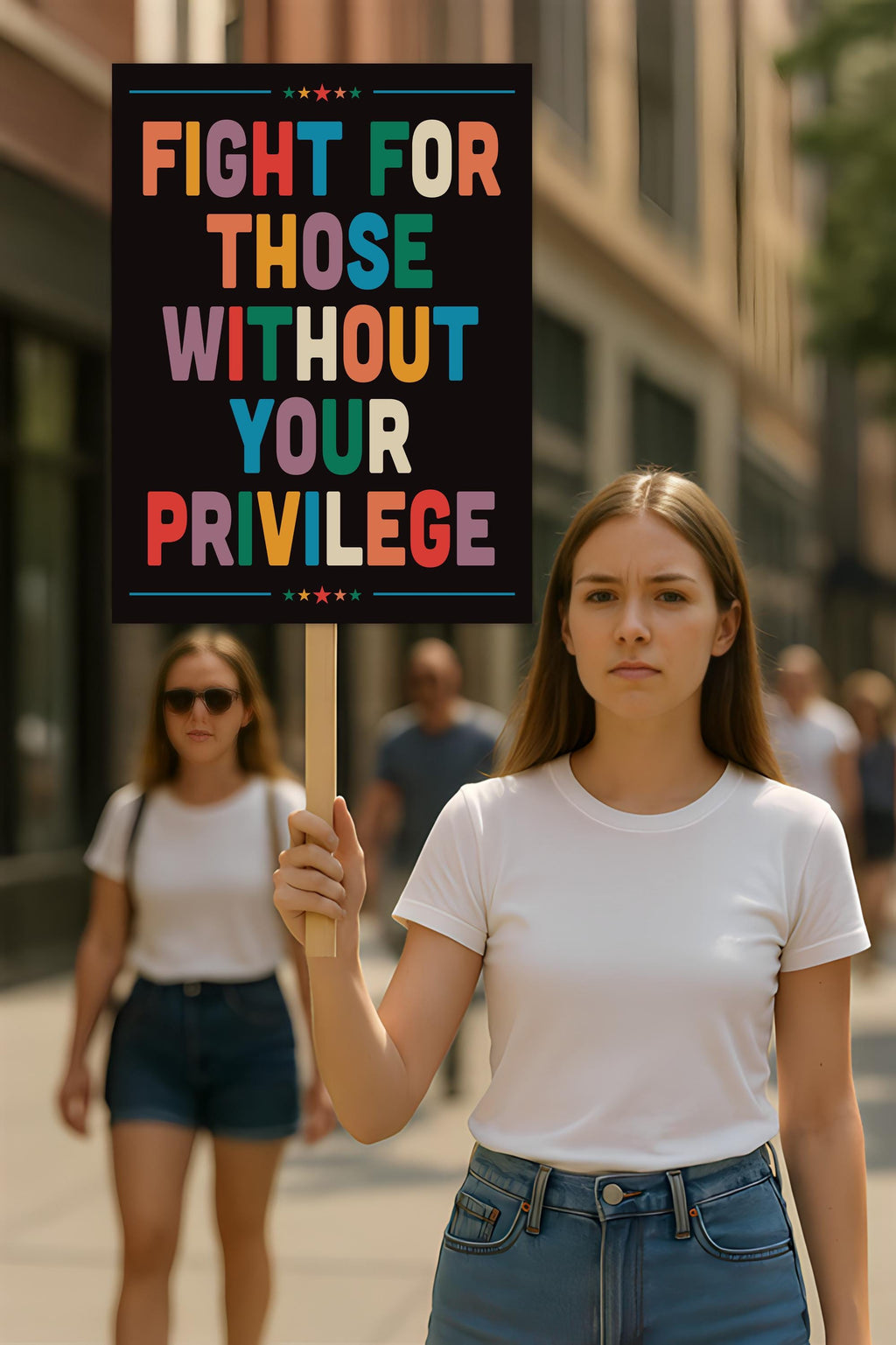 Fight for Those Without Your Privilege Protest Sign, Anti-Trump, Political Activist Rally Sign, Resist Racism, Resist Fascism Protest Poster