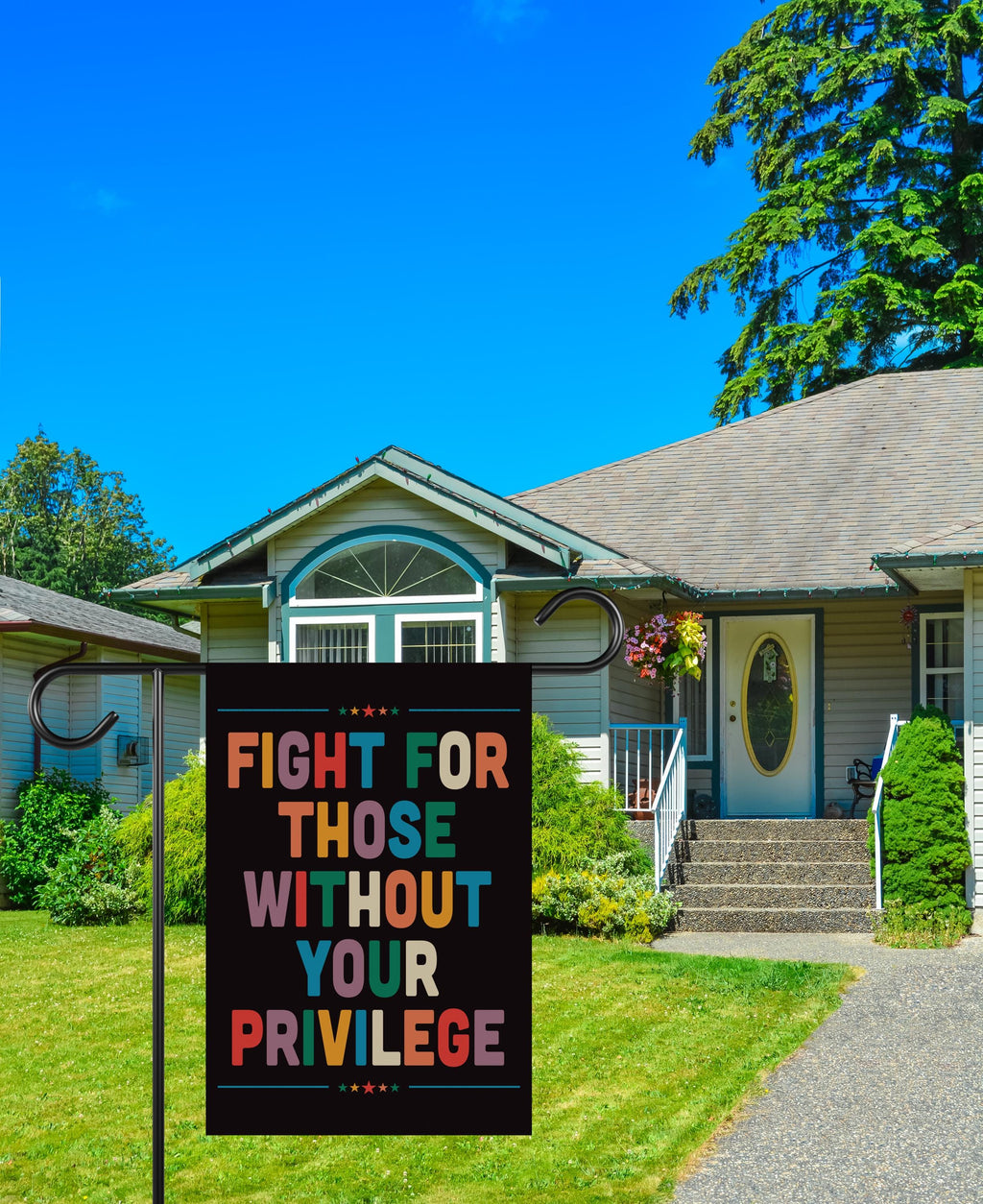 Fight for Those Without Your Privilege Garden Flag, Resist Hate Flag, Anti-Trump Flag, Resist Racism Flag, Resist Fascism Flag
