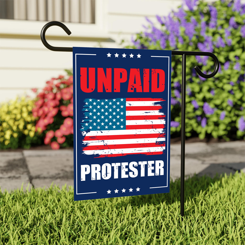 Unpaid Protester Resist Protest Garden Flag, 12x18 Inch Double Sided, Resist Hate, Anti-Trump Flag, Resist Racism Flag, Resist Fascism Flag
