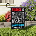 Silence is Compliance Protest Garden Flag, 12x18 Inch Double Sided, Resist Hate, Anti-Trump Sign, Resist Racism Flag, Resist Fascism Sign
