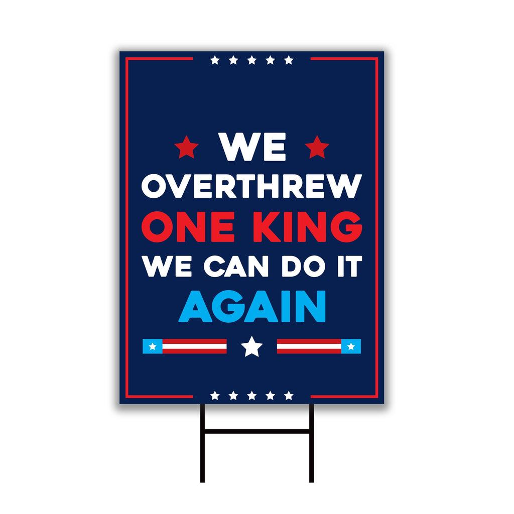 No Kings In America Yard Sign - Resist Hate Lawn Sign, Anti-Trump Sign