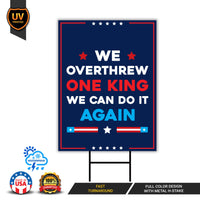 No Kings In America Yard Sign - Resist Hate Lawn Sign, Anti-Trump Sign