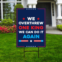 No Kings In America Yard Sign - Resist Hate Lawn Sign, Anti-Trump Sign