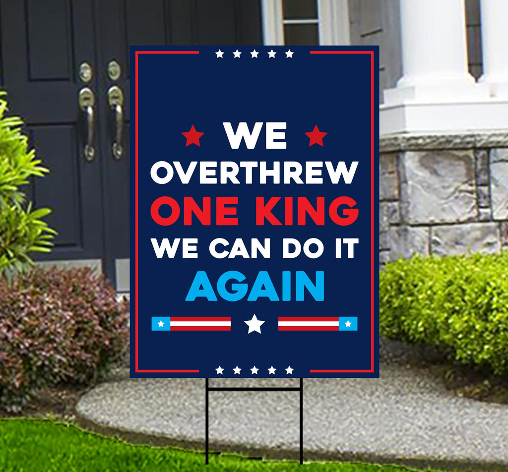No Kings In America Yard Sign - Resist Hate Lawn Sign, Anti-Trump Sign