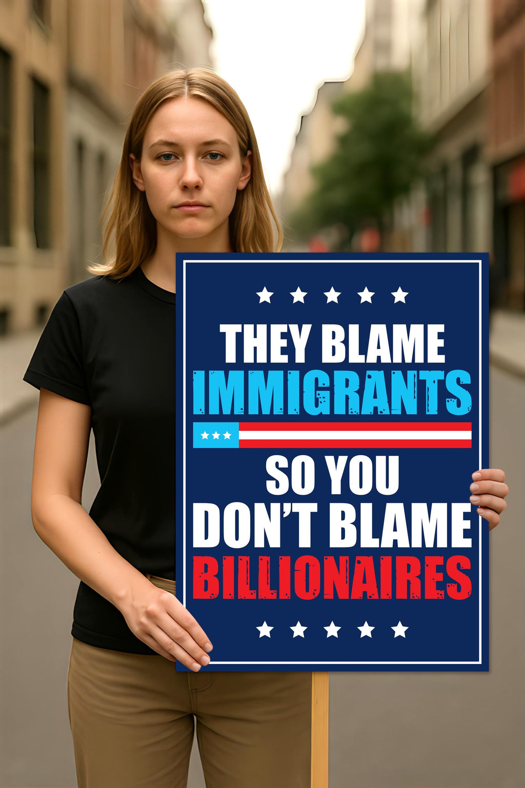 Immigrants Make America Great Protest Sign, Anti-Trump, Political Activist Rally Sign, Resist Racism, Resist Fascism Protest Poster
