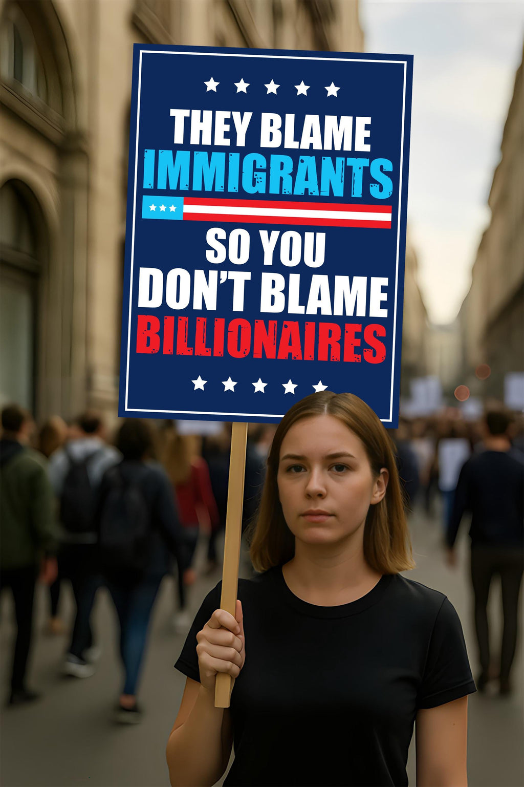 Immigrants Make America Great Protest Sign, Anti-Trump, Political Activist Rally Sign, Resist Racism, Resist Fascism Protest Poster