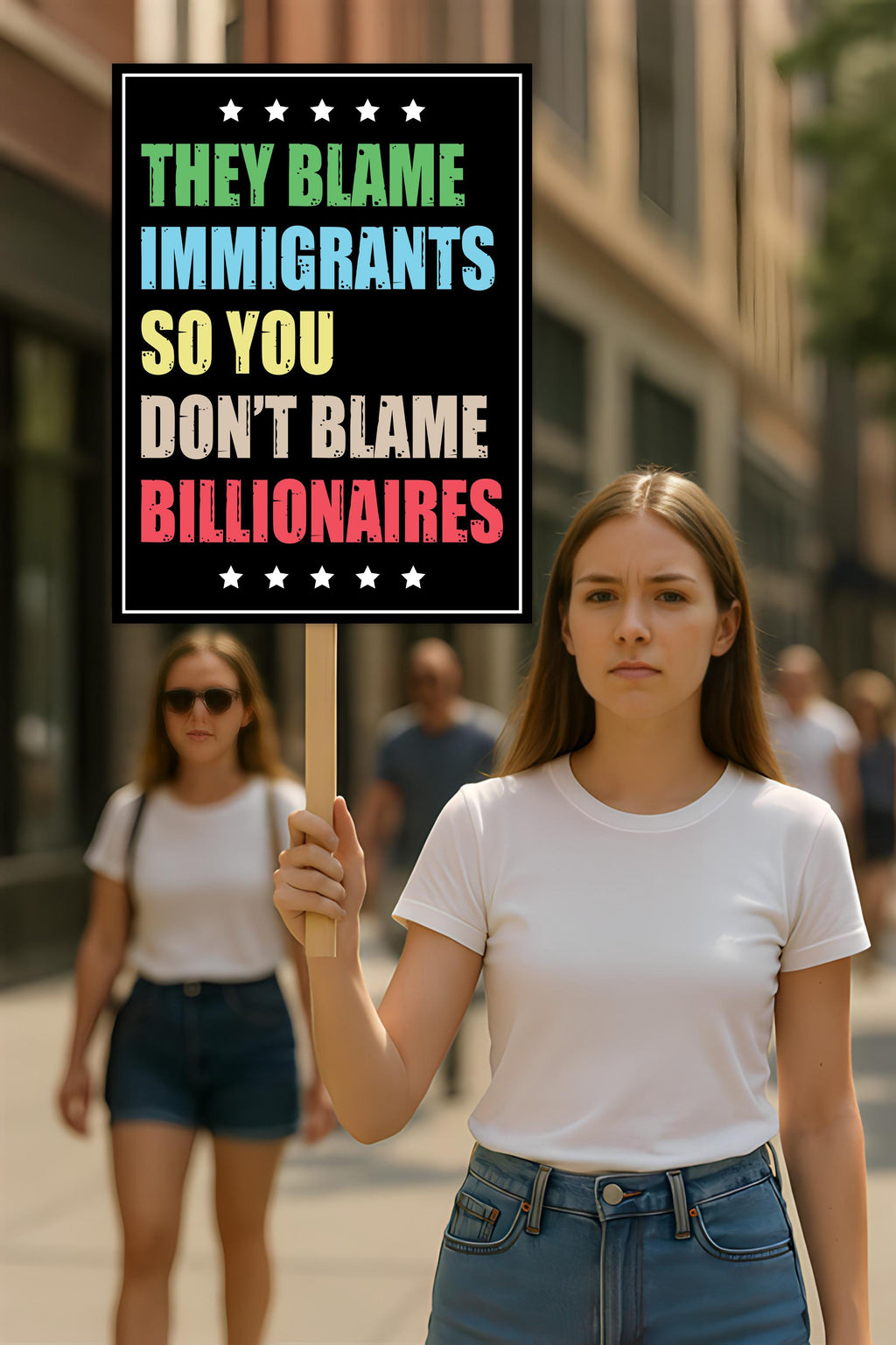 Immigrants Make America Great Protest Sign, Anti-Trump, Political Activist Rally Sign, Resist Racism, Resist Fascism Protest Poster