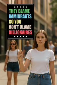 Immigrants Make America Great Protest Sign, Anti-Trump, Political Activist Rally Sign, Resist Racism, Resist Fascism Protest Poster