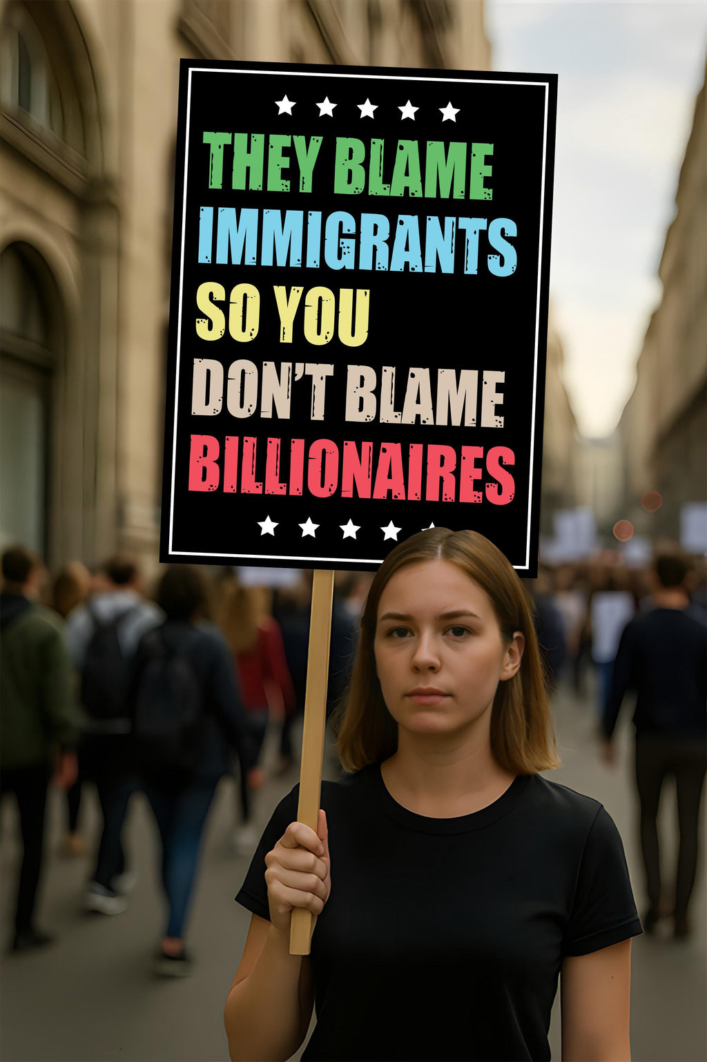 Immigrants Make America Great Protest Sign, Anti-Trump, Political Activist Rally Sign, Resist Racism, Resist Fascism Protest Poster