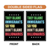 Immigrants Make America Great Protest Garden Flag, 12x18 Inch Double Sided, Resist Hate, Anti-Trump Sign, Resist Racism Flag, Resist Fascism Sign