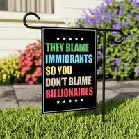 Immigrants Make America Great Protest Garden Flag, 12x18 Inch Double Sided, Resist Hate, Anti-Trump Sign, Resist Racism Flag, Resist Fascism Sign
