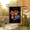 Good Trouble Lives On Protest Protest Garden Flag, 12x18 Inch Double Sided, Resist Hate, Anti-Trump Sign, Resist Racism Flag, Resist Fascism Sign