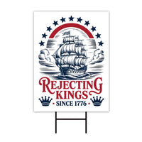 No Kings In America Yard Sign - Resist Hate Lawn Sign, Anti-Trump Sign