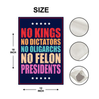 No Kings In America Garden Flag, 12x18 Inch Double Sided, Resist Hate Flag