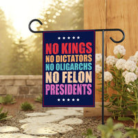 No Kings In America Garden Flag, 12x18 Inch Double Sided, Resist Hate Flag