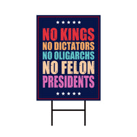 No Kings In America Yard Sign - Resist Hate Lawn Sign, Anti-Trump Sign