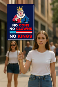 No Kings In America Protest Sign, Anti-Trump Resistance, Political Activist Poster