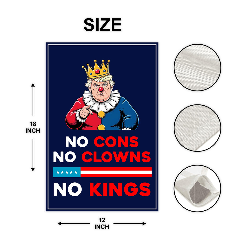No Kings In America Garden Flag, 12x18 Inch Double Sided, Resist Hate Flag