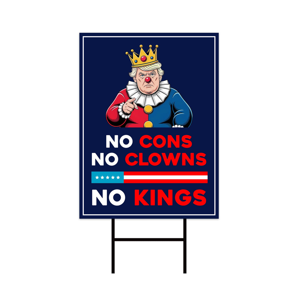 No Kings In America Yard Sign - Resist Hate Lawn Sign, Anti-Trump Sign