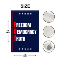 Freedom Democracy Truth Garden Flag, Double Sided, Freedom Democracy Truth, Anti-Trump Flag