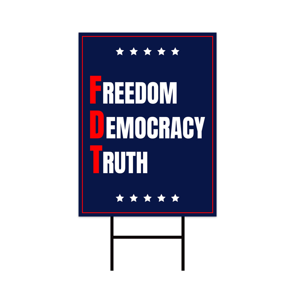 No Kings In America Yard Sign - Freedom Democracy Truth Lawn Sign, Anti-Trump