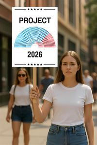 Project 2026 Protest Sign, Anti-Trump, No Kings In America, Political Activist Poster