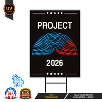 Project 2026 Protest Yard Sign - No Kings In America Lawn Sign, Anti-Trump, Resist Racism