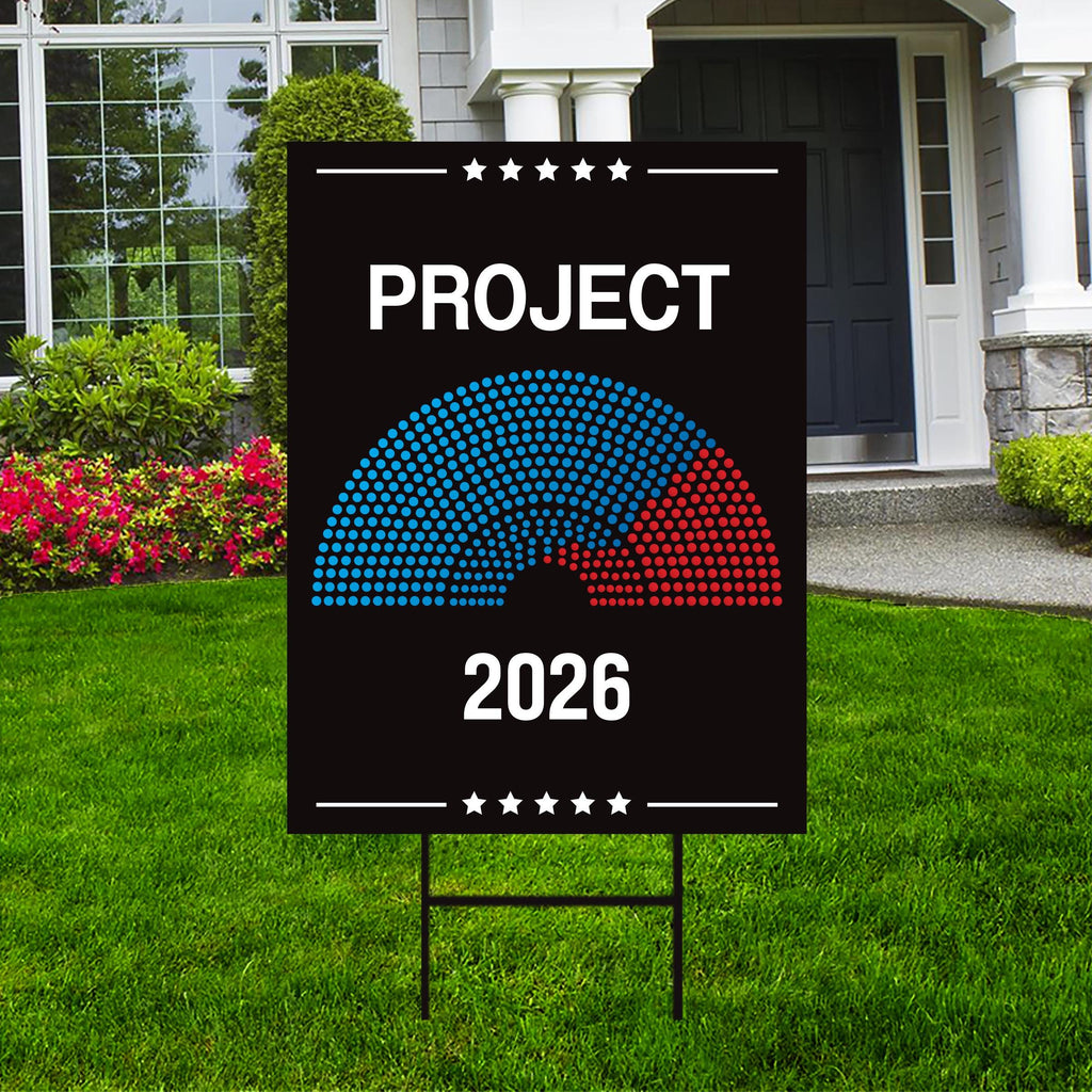 Project 2026 Protest Yard Sign - No Kings In America Lawn Sign, Anti-Trump, Resist Racism