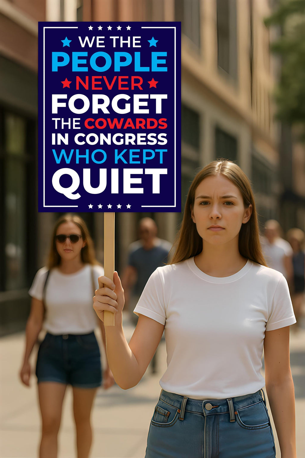 No Kings In America Protest Sign, Anti-Trump Resistance, Political Activist Poster