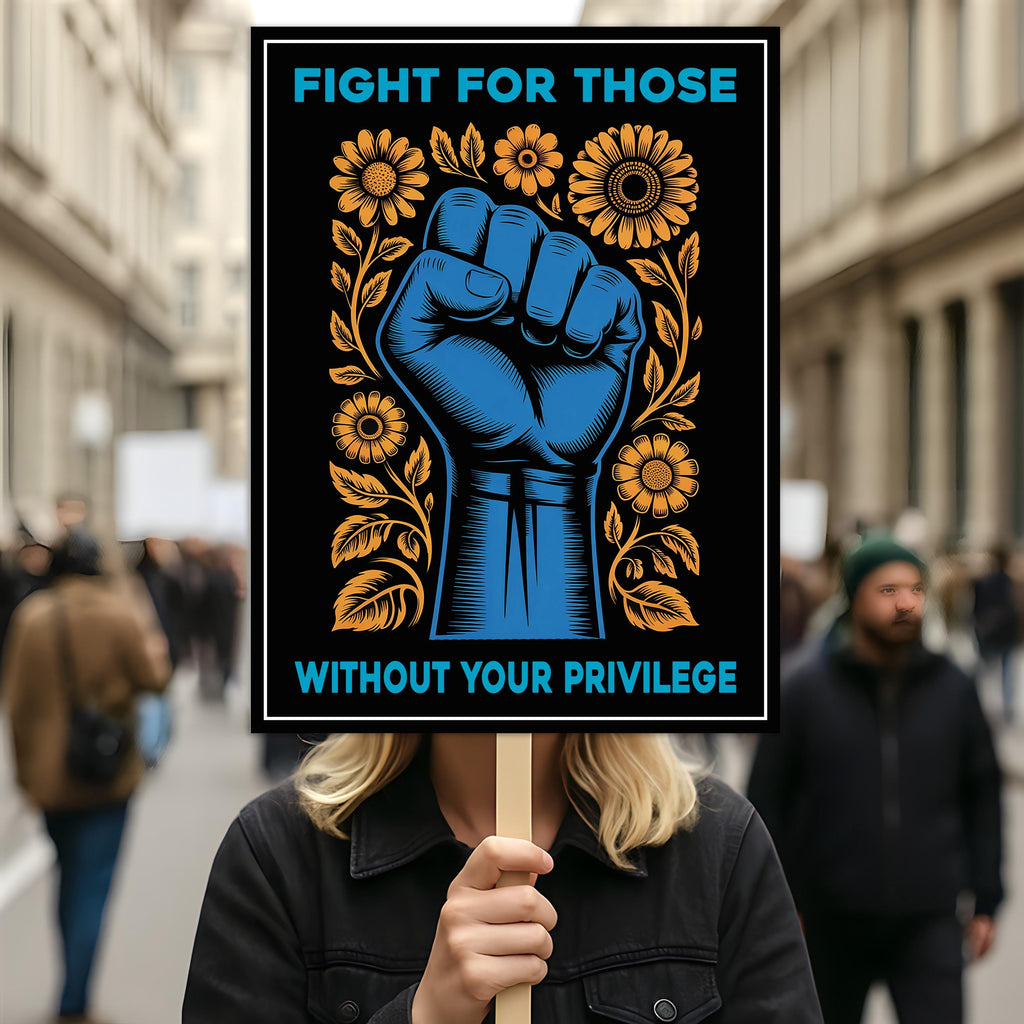 Fight For Those Without Your Privilege Protest Sign, Anti-Trump Resistance