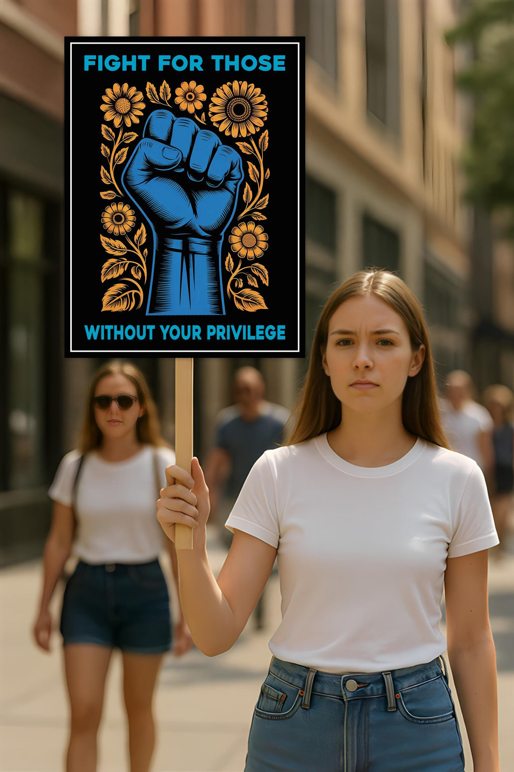 Fight For Those Without Your Privilege Protest Sign, Anti-Trump Resistance