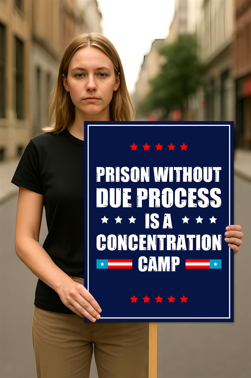 Due Process Resist No Kings Protest Sign, Anti-Trump Resistance, Political Activist Poster