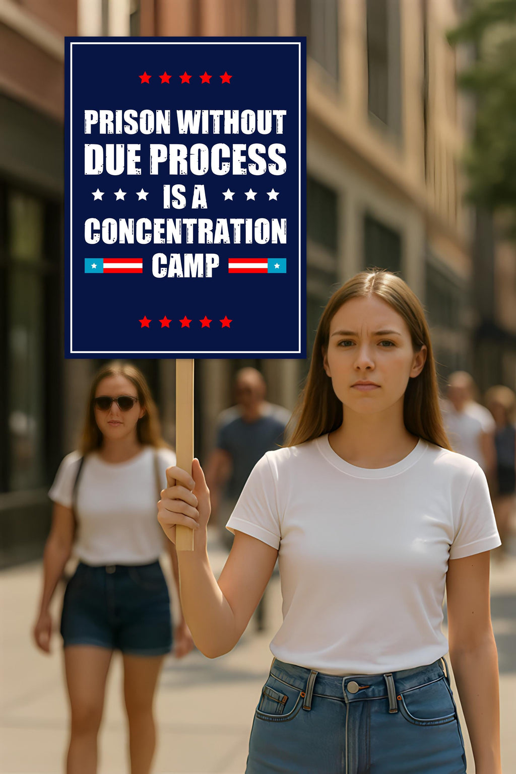 Due Process Resist No Kings Protest Sign, Anti-Trump Resistance, Political Activist Poster