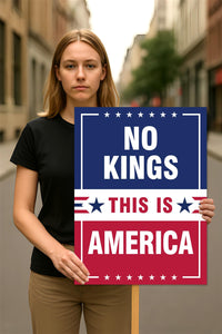 No Kings, No Dictators Protest Sign, Anti-Trump Resistance, Political Activist Poster