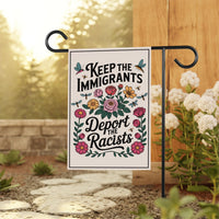 Abolish ICE Garden Flag, Double Sided, Keep the Immigrants, Deport the Racists Flag, Anti-Trump, Resist Racism Flag, Resist Fascism Flag
