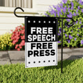 Free Speech Free Press Protect Democracy Garden Flag, Double Sided, Resist Hate, Anti-Trump, Resist Racism, Resist Fascism, Political Flag